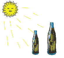 butelki na słońcu